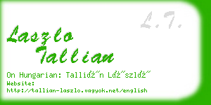 laszlo tallian business card